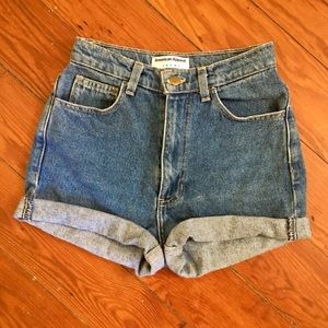 American Apparel Mom High Waste Denim Shorts 25